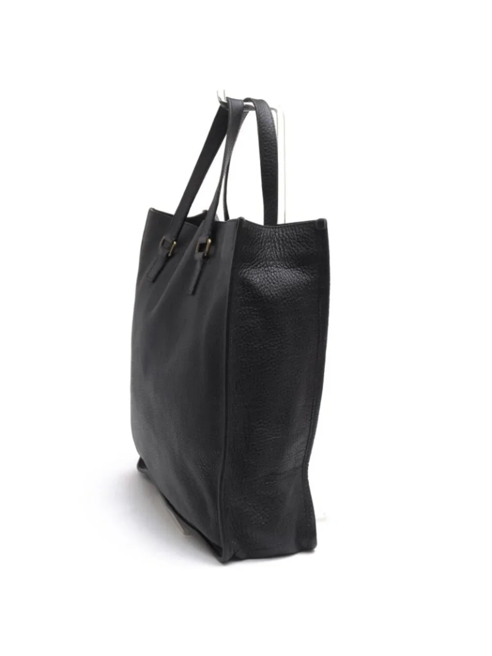 Prada Tote Bag Leather Black Shrink